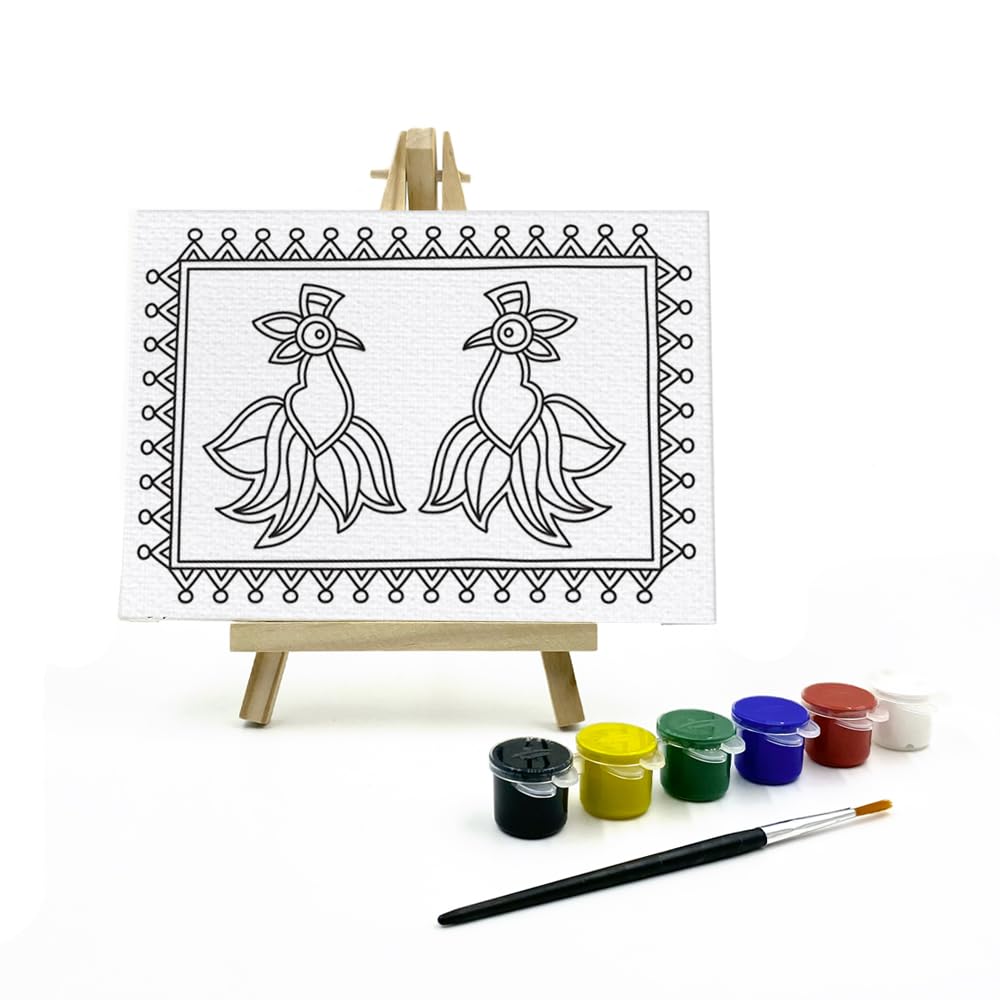 The Talking Canvas Painting Kit - Madhubani Art for Kids Multiple Design